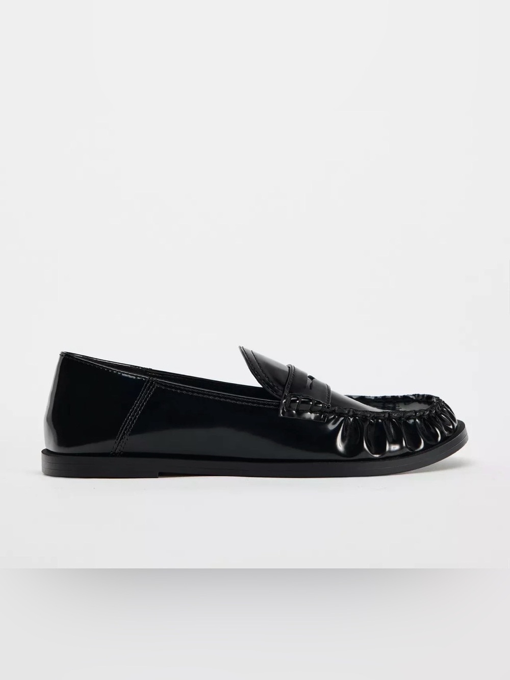 Zara faux patent leather penny loafers